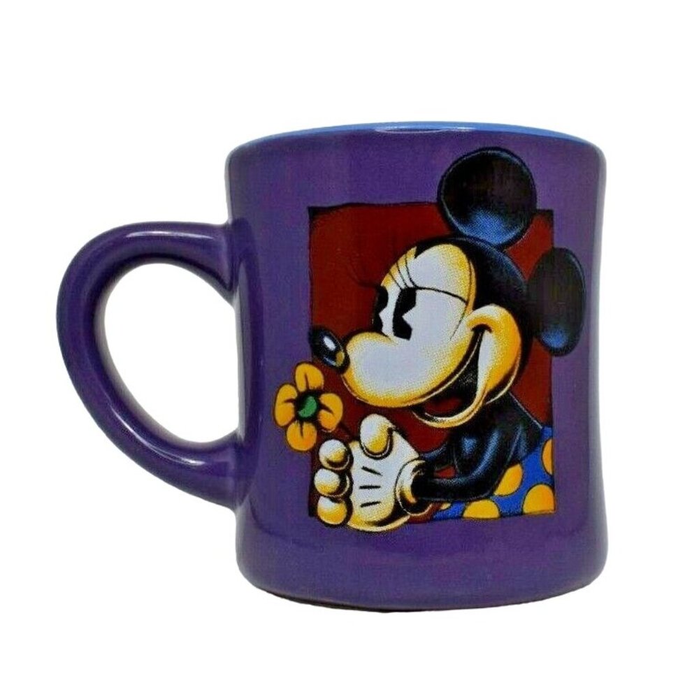 Disney Purple Minnie Mouse with Flower Ceramic 14 oz. Coffee Mug